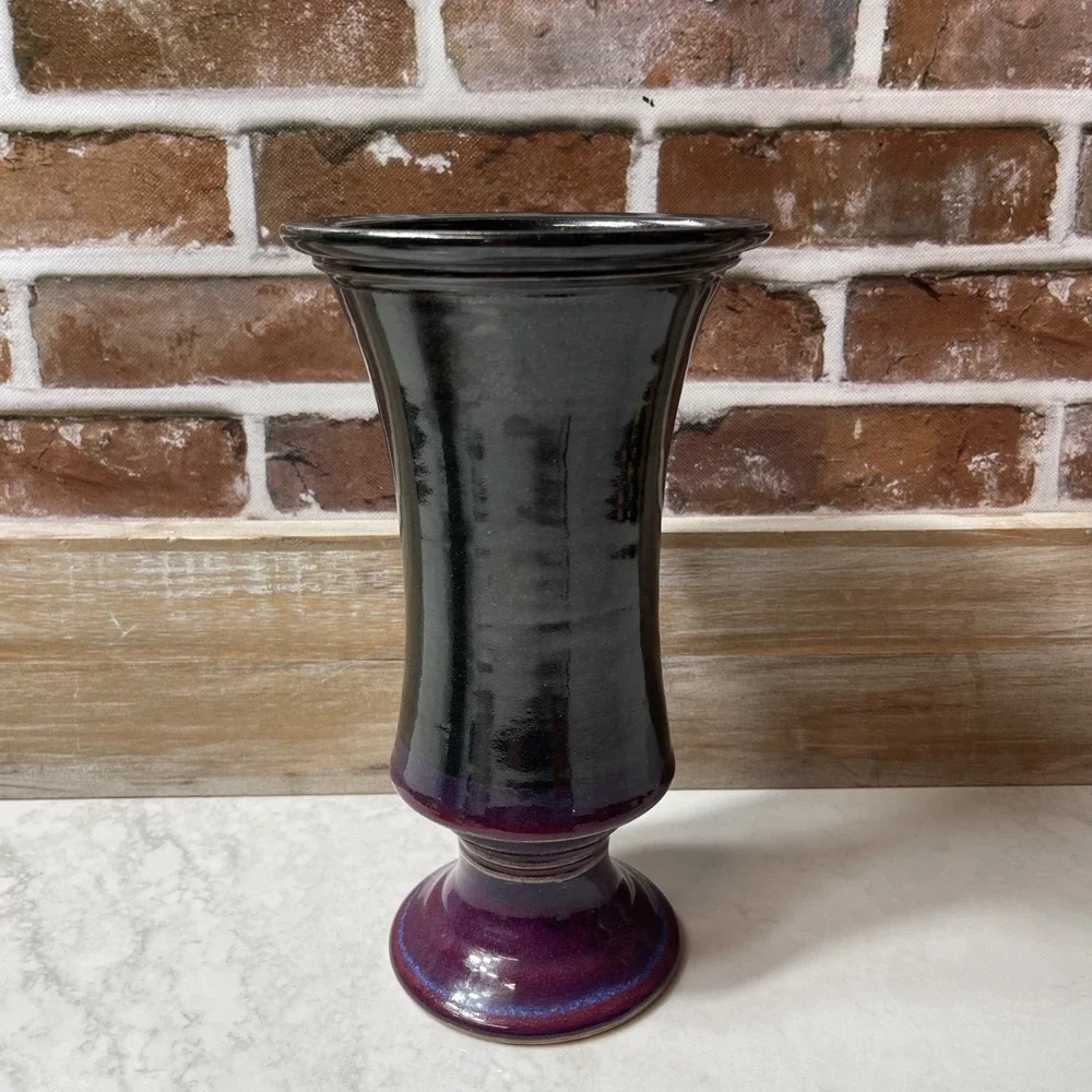 Art Pottery Purple Blue Glaze Large 12